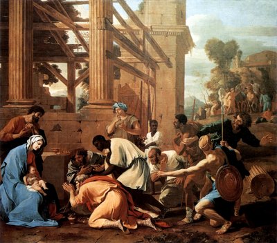 La adoración de los magos de Nicolas Poussin